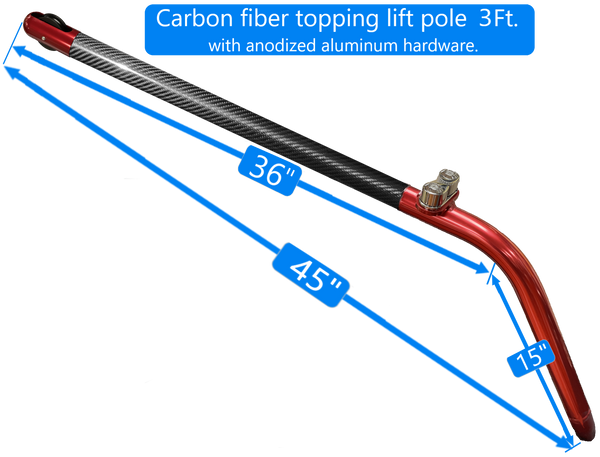 Topping Lift Pole red anodized 3Ft in leght.