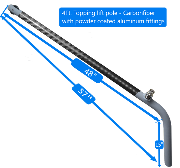 Carbon Fiber Topping Lift Pole - Powder coated 3Ft or 4Ft.