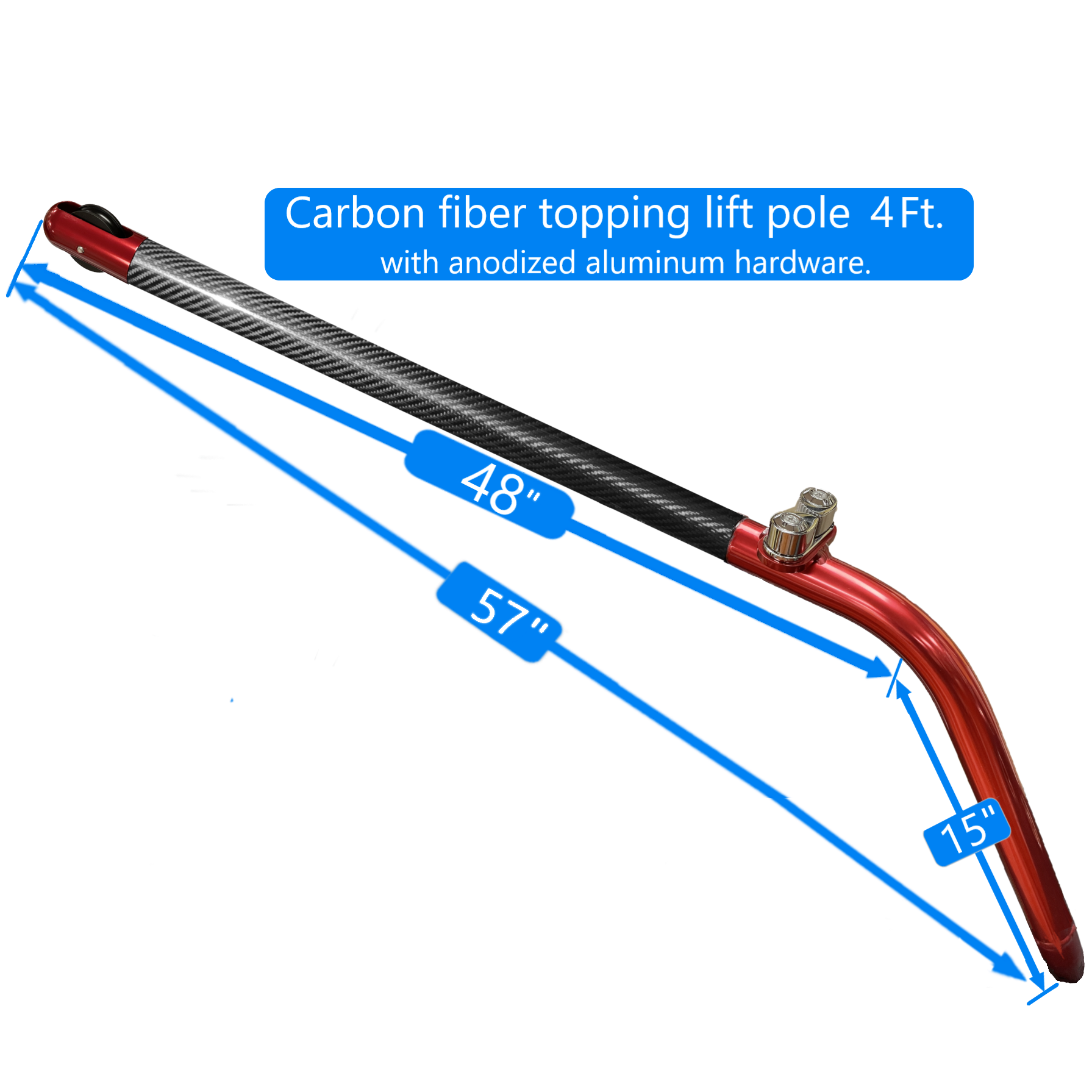 Topping Lift Pole red anodized 4Ft in leght.