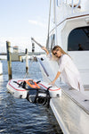 seabob lifting pole with girl on sportfish boat