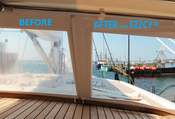 before and after EZ2CY® boat enclosure