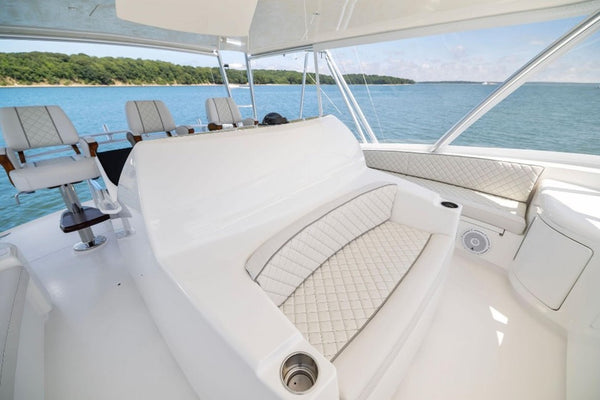 bridge cusion upholstery white on viking sportfish