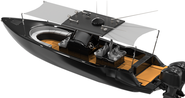 forward and aft boat carbon fiber sun shade poles