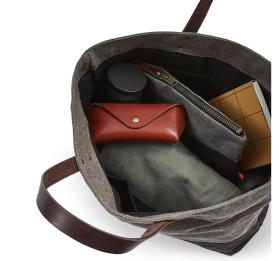 Sunbrella 1961 Tote Stone bag open with added content
