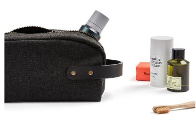 Sunbrella Andy Travel Kit - Char color with bottle inside