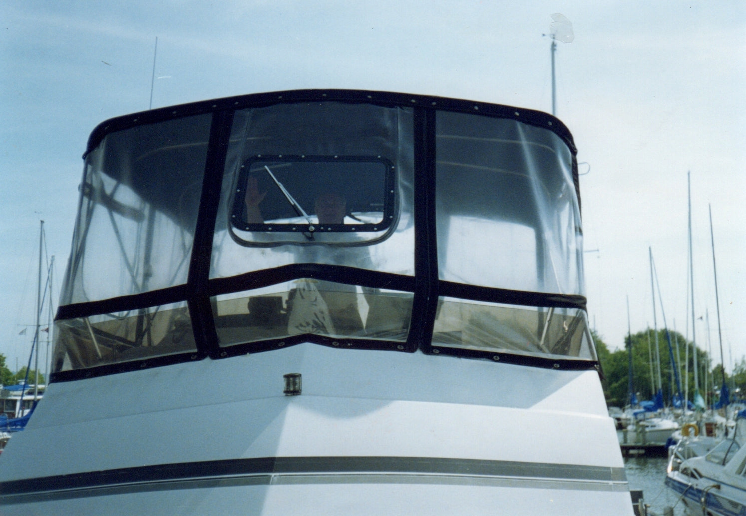 Bridge master window on sportfish boat