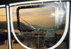 bridge master clear glass window insert silver color frame 18 by 28 installed with wiper