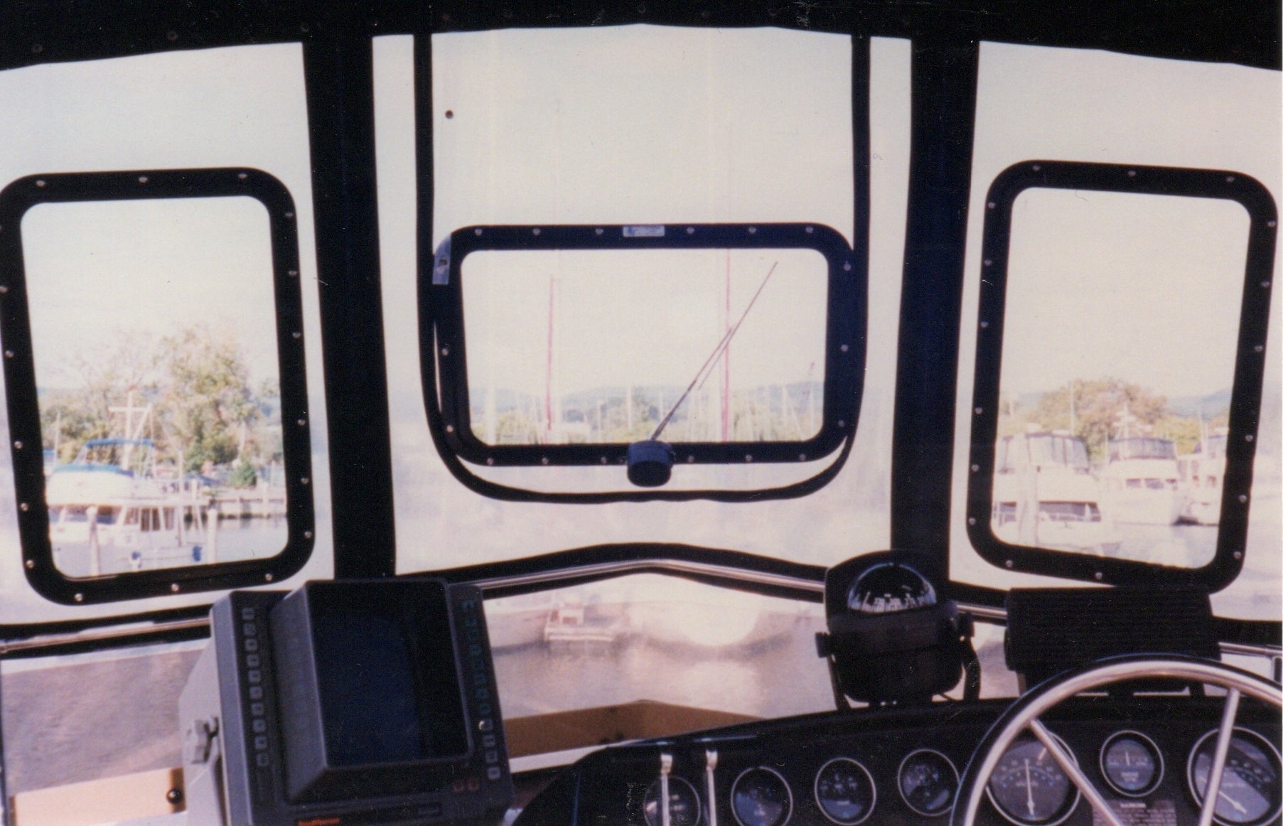 Bridge master window on boat