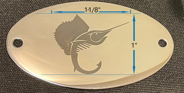Laser engraved 316 SS - fender hook nameplate - Canvasdesigners