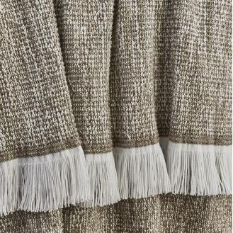 Sunbrella Crosshatch Indoor Outdoor Throw latte color