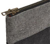 Sunbrella Lille Zip Pouch stone color zipper close up