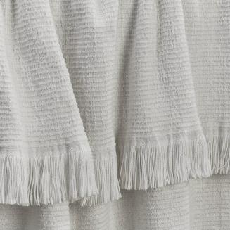 Sunbrella Crosshatch Indoor Outdoor Throw white color