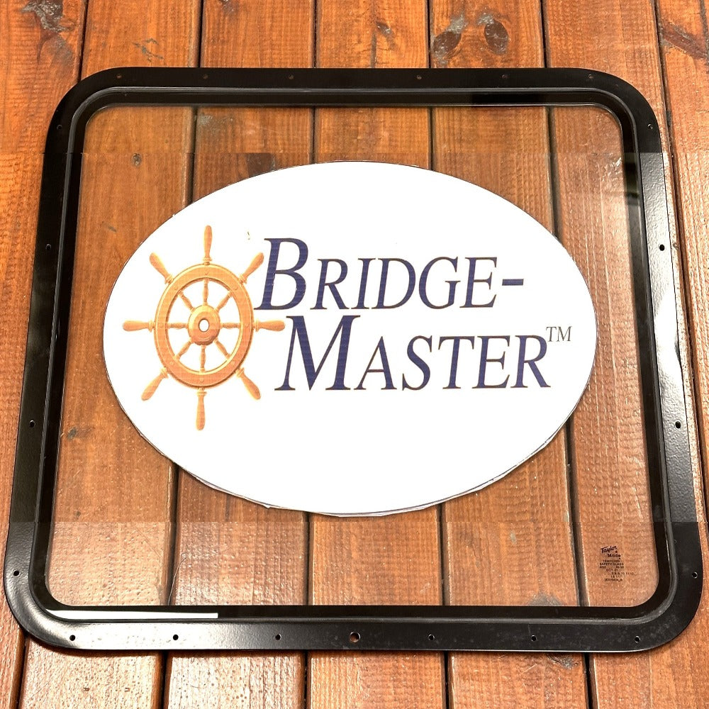 bridge master clear glass window insert black color frame 28 by 28