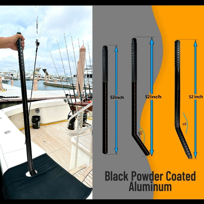 Boarding grab rail in Black powder coated aluminum - Canvasdesigners