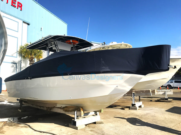Weathermax boat cover on rubrail