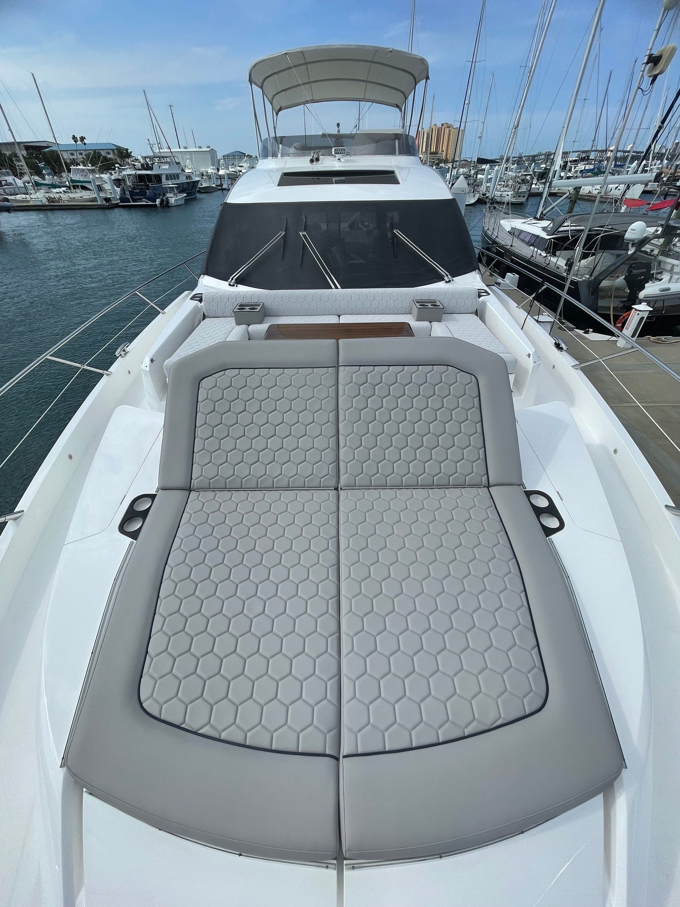 Custom marine exterior upholstery