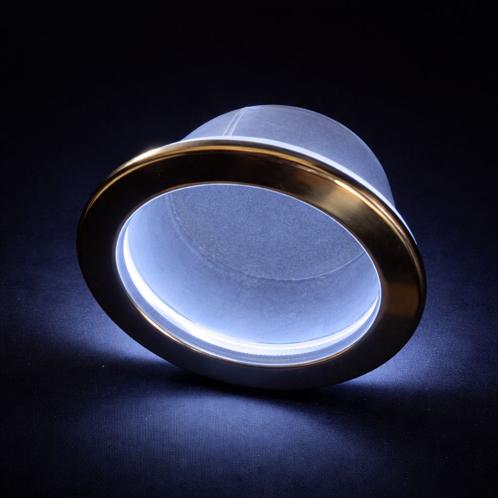 Stainless steel lighted cup holder insert with white LED ring illuminated