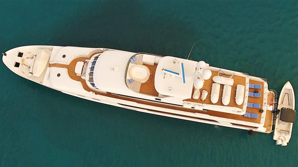 Marine canvas and marine upholstery on a super yacht with custom marine canvas 