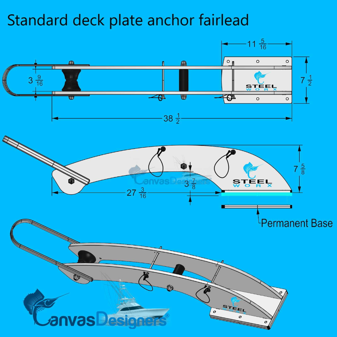 Viking sportfish Standard stainless deck Plate Anchor Fairlead