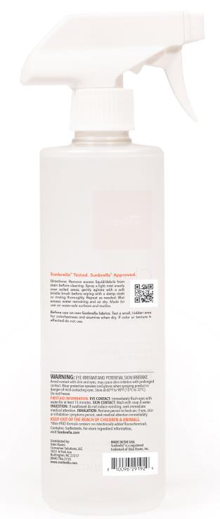 Sunbrella Clean Multi-Purpose Fabric Cleaner back label